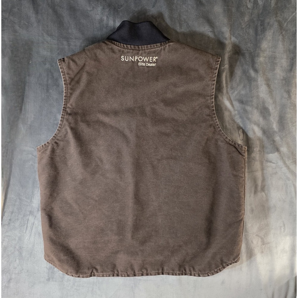 Carhartt Vest Mens Large Brown Duck Canvas Quilt Lined Insulated - Picture 2 of 8